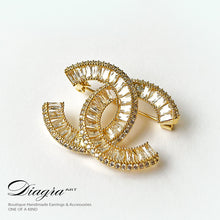 Load image into Gallery viewer, Chanel brooch encrusted with swarovski Diagra art 230128