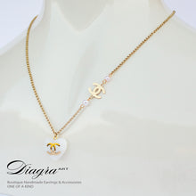 Load image into Gallery viewer, Chanel necklace CC gold tone handmade daigra art 130902
