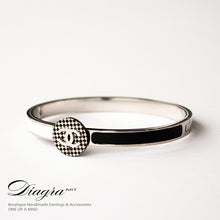 Load image into Gallery viewer, CC bracelet silvertone handmade designer inspired 13112 1