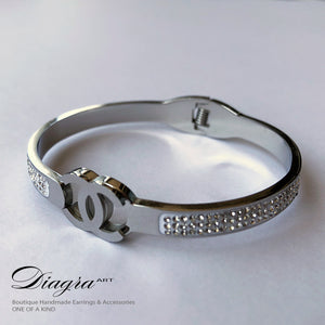 Chanel bracelet silvertone faux crystal 2124 2
