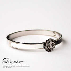 CC bracelet silvertone handmade designer inspired 13112 2