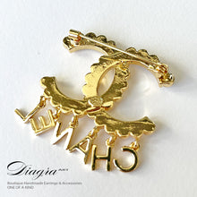 Load image into Gallery viewer, Chanel brooch encrusted with crystals Diagra art 1902231 back