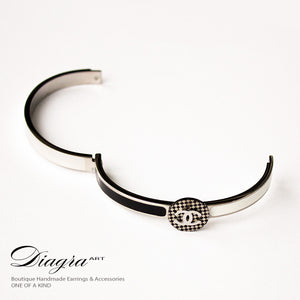 CC bracelet silvertone handmade designer inspired 13112 4