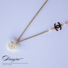 Load image into Gallery viewer, Chanel necklace CC gold tone handmade daigra art 130902 3