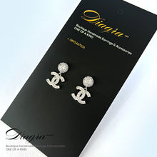 Load image into Gallery viewer, Chanel earrings silver tone handmade 2402231