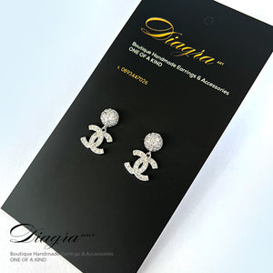 Chanel earrings silver tone handmade 2402231