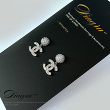 Load image into Gallery viewer, CC Dangle cc earrings silver tone handmade 2402231