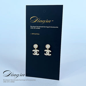 Chanel CC earrings gold tone handmade 2402232
