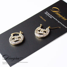 Load image into Gallery viewer, Chanel earrings goldtone faux swarovski handmade designer inspired 161224 2