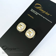 Load image into Gallery viewer, Chanel earrings encrusted with Swarovski Diagra Art 240223345