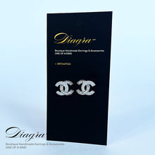 Load image into Gallery viewer, Chanel earrings silver tone encrusted with Swarovski Diagra Art 240223575