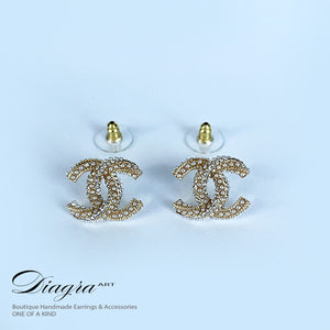 CC earrings encrusted with pearls Diagra Art 2402236