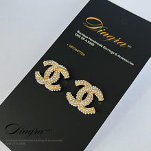 Load image into Gallery viewer, Chanel earrings encrusted with pearls Diagra Art 2