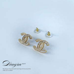 Chanel earrings encrusted with Swarovski Diagra Art 2402241