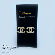 Load image into Gallery viewer, Chanel earrings encrusted with Swarovski Diagra Art 240224143