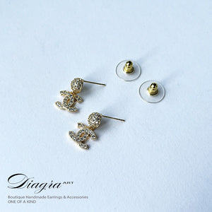 Chanel earrings gold tone handmade 2402232