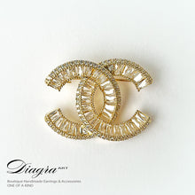 Load image into Gallery viewer, Chanel brooch encrusted with swarovski Diagra art 230128 3