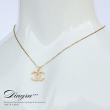 Load image into Gallery viewer, Chanel necklace gold tone handmade daigra art 130903