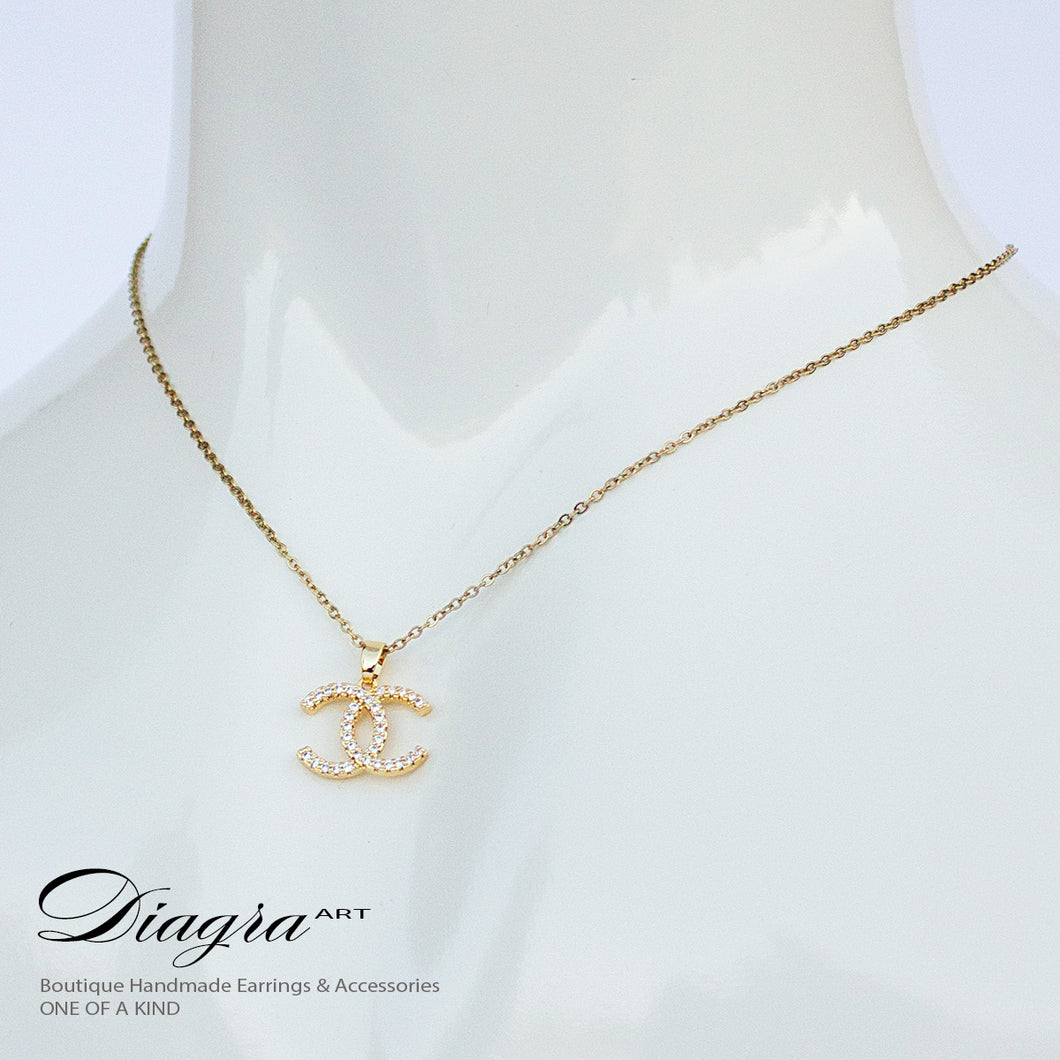 Chanel necklace gold tone handmade daigra art 130903