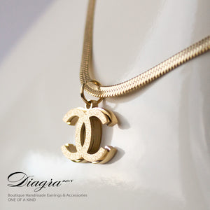 Chanel Necklace goldtone handmade designer inspired 221224 2