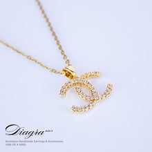 Load image into Gallery viewer, Chanel necklace gold tone handmade daigra art 130903 2