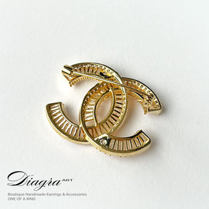 Chanel brooch encrusted with swarovski Diagra art 230128 4