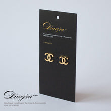 Load image into Gallery viewer, Chanel earrings goldtone Handmade Diagra Art 2907224