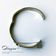 Load image into Gallery viewer, Handmade silvertone lv bracelet Diagra art 2807222