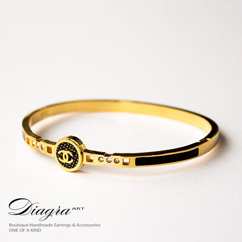 Chanel bracelet goldtone handmade designer inspired 13114