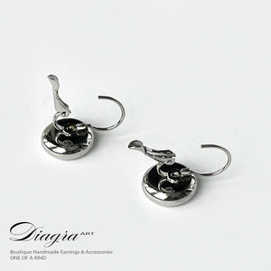 Dangle cc earrings silver tone handmade 0303234