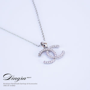 Chanel necklace CC silver tone handmade daigra art 130904 3