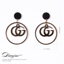 Load image into Gallery viewer, Handmade earrings GG one of a kind 61928