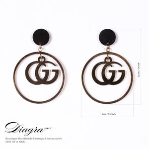 Handmade earrings GG one of a kind 61928