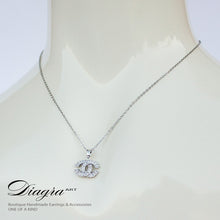 Load image into Gallery viewer, Chanel Handmade swarovsci necklace CC silver tone daigra art 130905