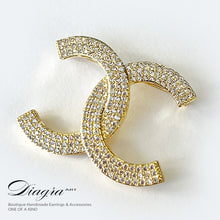 Load image into Gallery viewer, Chanel brooch encrusted with swarovski Diagra art 1902234