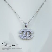 Load image into Gallery viewer, Chanel Handmade swarovsci necklace CC silver tone daigra art 130905 1