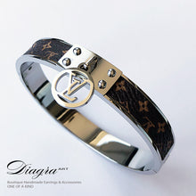 Load image into Gallery viewer, Handmade silvertone lv bracelet Diagra art 2807221