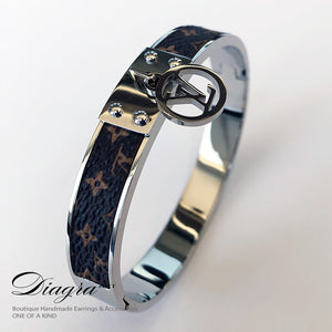 Handmade silvertone lv bracelet Diagra art 2807221