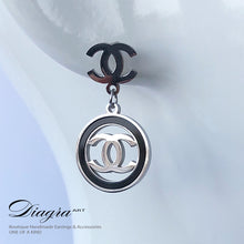 Load image into Gallery viewer, Chanel earrings Dangle silvertone faux white opal handmade 2907227 6