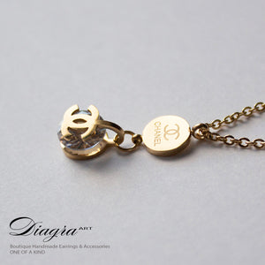 Chanel Necklace faux swarovsci handmade designer inspired 221227 6