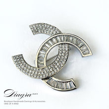 Load image into Gallery viewer, Chanel  brooch encrusted with swarovski Diagra art 1902239