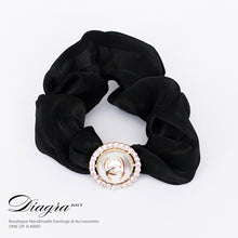 Load image into Gallery viewer, CC hair accessory handmade diagra art black 121003