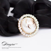 Load image into Gallery viewer, CC hair accessory handmade diagra art black 121003 back
