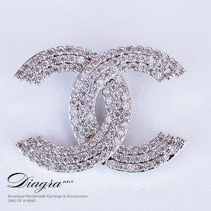 Chanel brooch with swarovski silver tone Diagra art 1109226 2