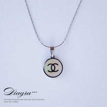 Load image into Gallery viewer, Chanel necklace white opal pendant silver tone daigra art 130908 3