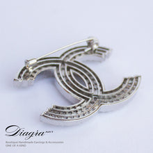 Load image into Gallery viewer, Chanel brooch with swarovski silver tone Diagra art 1109226 4
