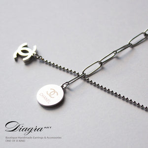 Chanel Necklace Goldtone handmade designer inspired 221228 6