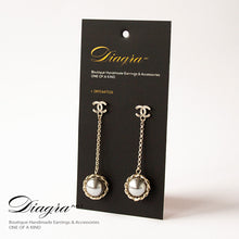 Load image into Gallery viewer, Chanel Pearl Dangle Earrings one of a kind designer inspired 161234