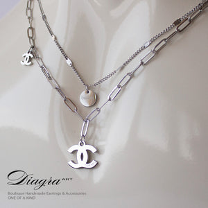 Chanel Necklace silvertone handmade daigra art 2907228 2