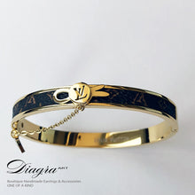 Load image into Gallery viewer, Handmade goldtone lv bracelet Diagra art 2807224